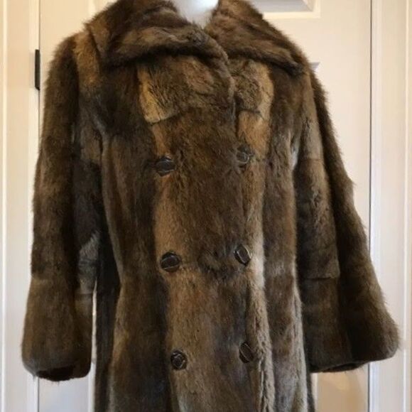 Super Cute Vintage Muskrat Double Breasted Coat - Picture 1 of 14